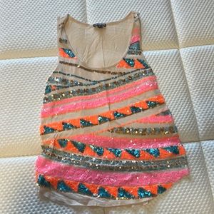 Express sequin tank top